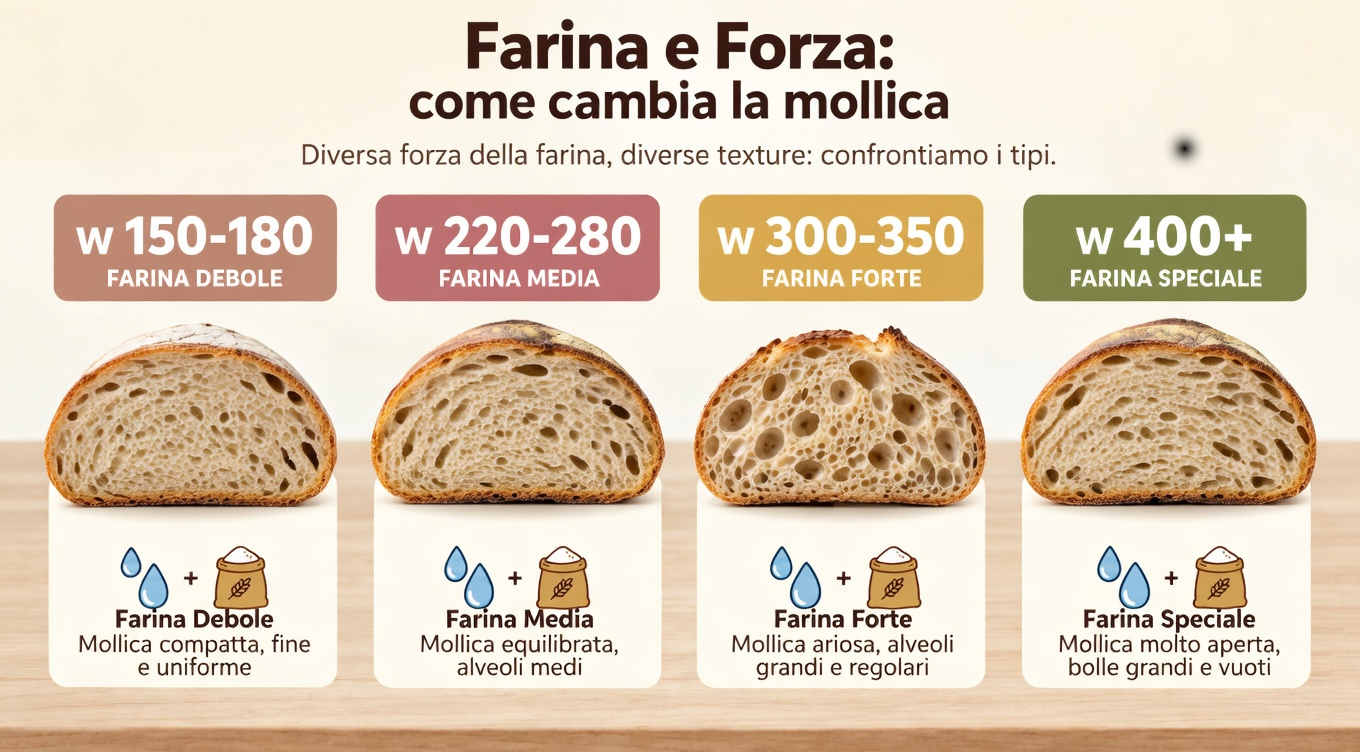 Farina e forza: come cambia la mollica secondo il valore W della farina