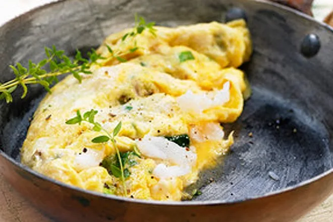 Omelette con funghi e pancetta