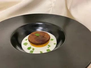 Flan di zucca con crema al caprino
