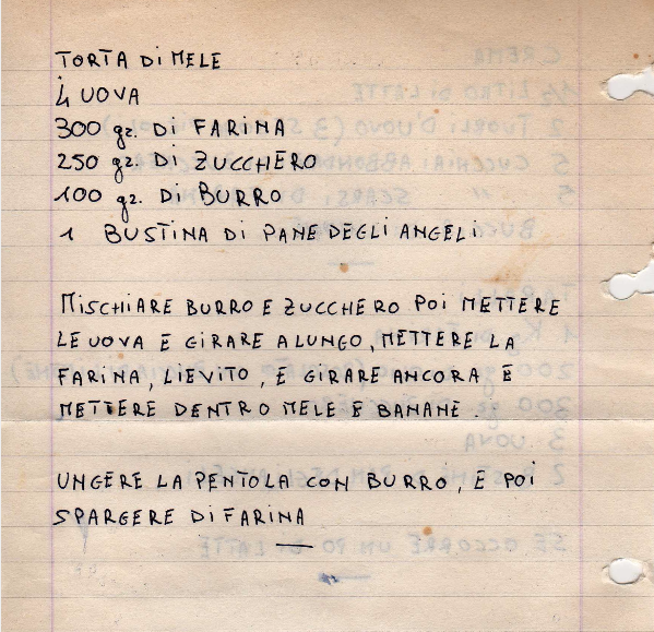 Pagina 1 del manoscritto/testo originale