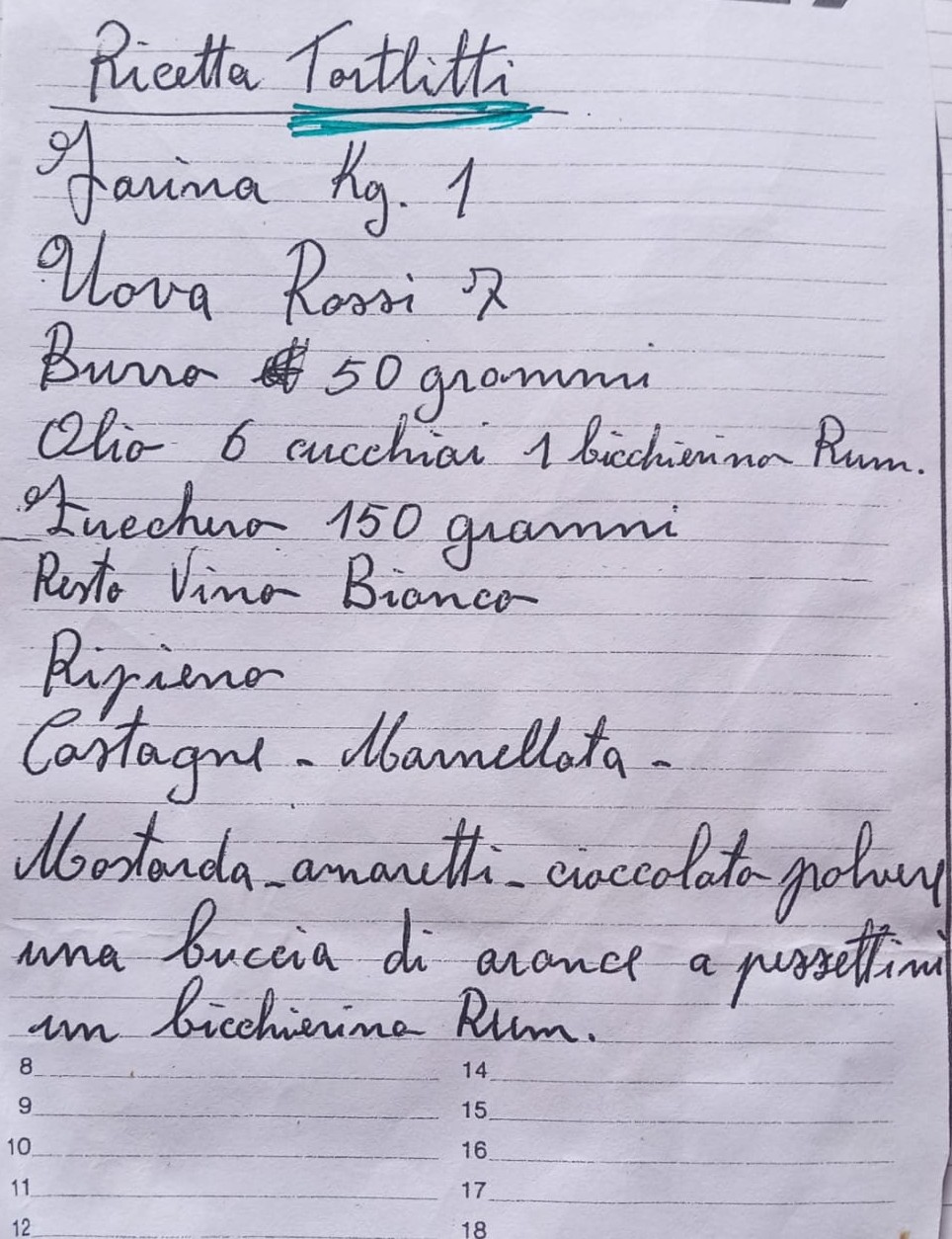 Pagina 1 del manoscritto/testo originale