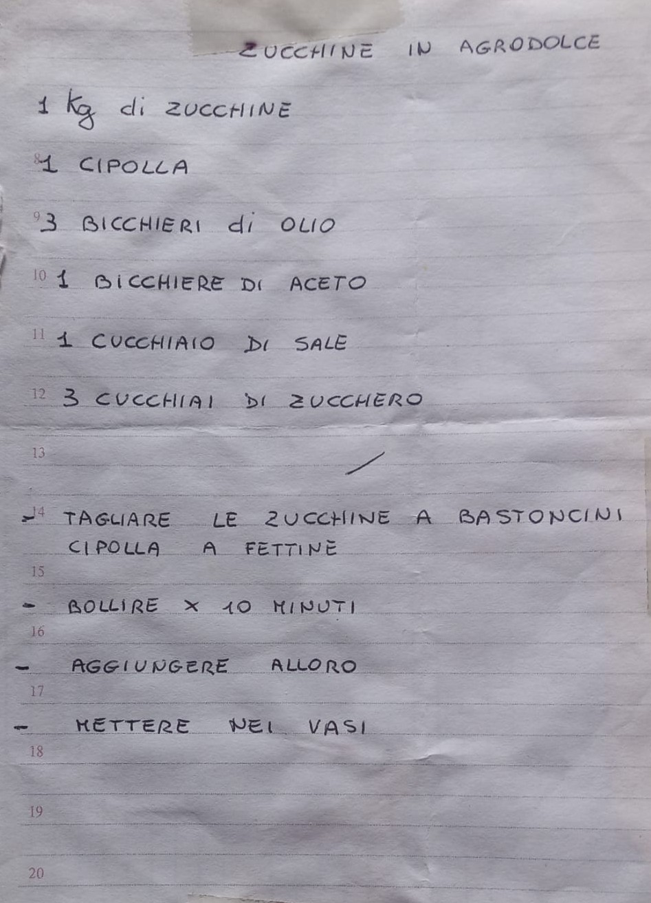 Pagina 1 del manoscritto/testo originale